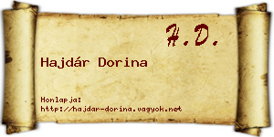 Hajdár Dorina névjegykártya